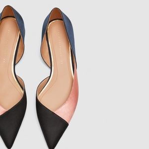 ZARA THREE-TONE FLAT SHOES